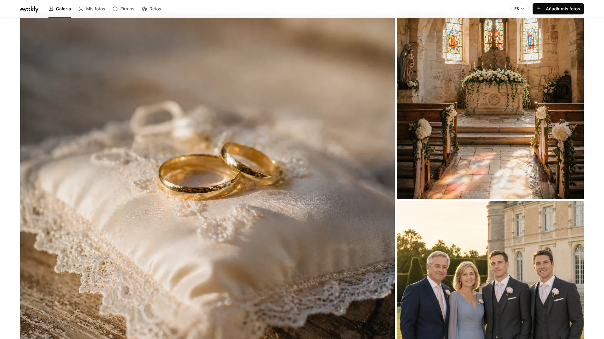 Galería de Evokly de una boda: las fotos de todos los invitados reunidas