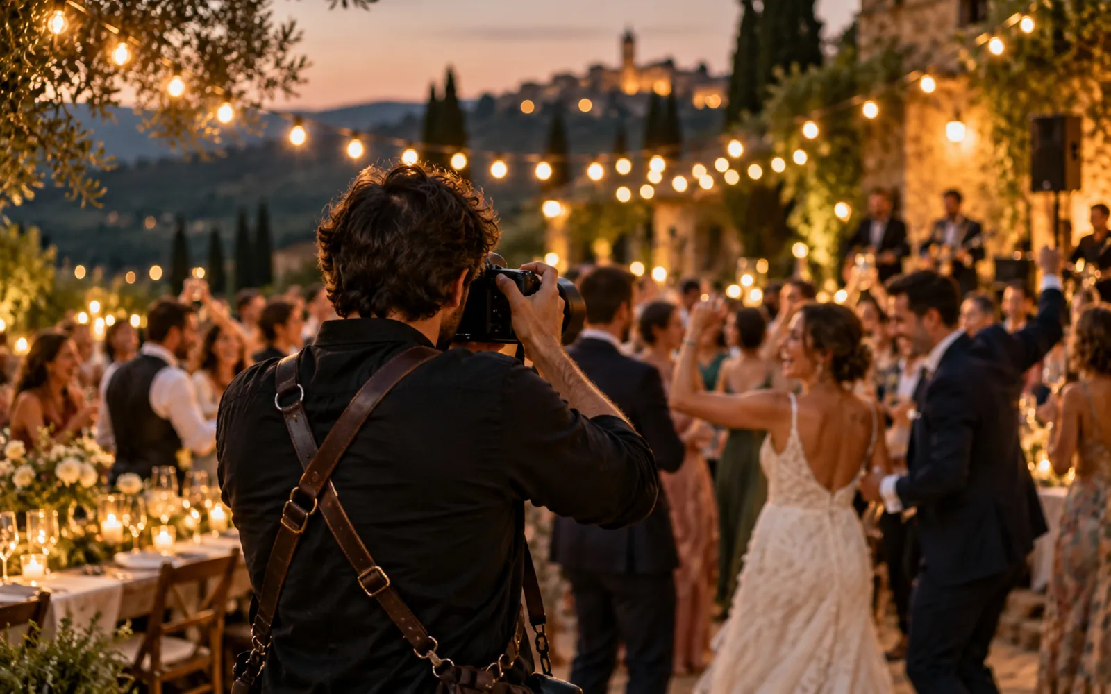 Fotógrafo haciendo un reportaje durante una boda
